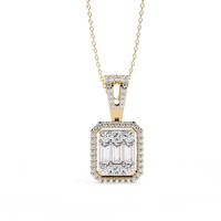 Imperia Square Multi-Cut Lab Grown Diamond Pendant - Ophiratbf