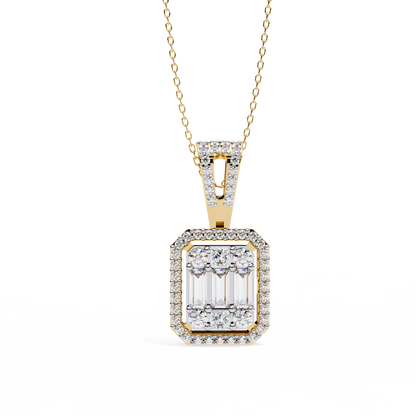 Imperia Square Multi-Cut Lab Grown Diamond Pendant