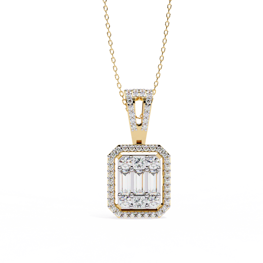 Imperia Square Multi-Cut Lab Grown Diamond Pendant