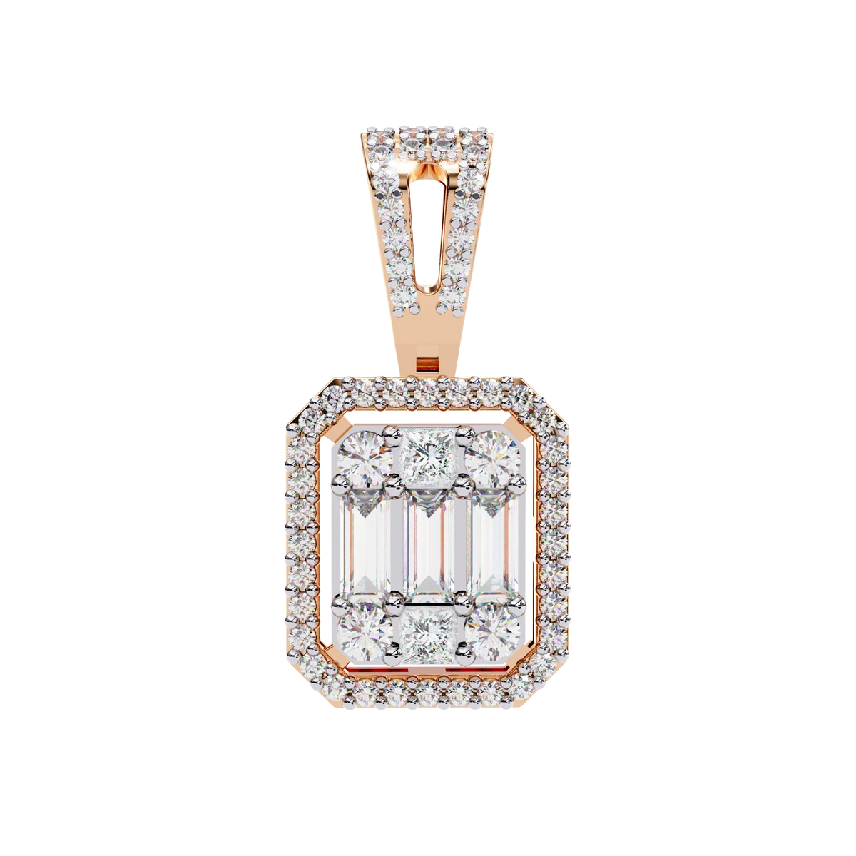 Imperia Square Multi-Cut Lab Grown Diamond Pendant - Ophiratbf