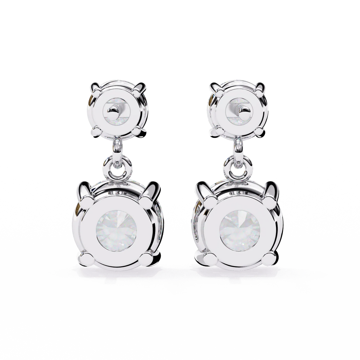 Stellar Drop Round Lab Grown Diamond Earrings - Ophiratbf