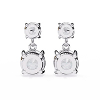 Stellar Drop Round Lab Grown Diamond Earrings - Ophiratbf