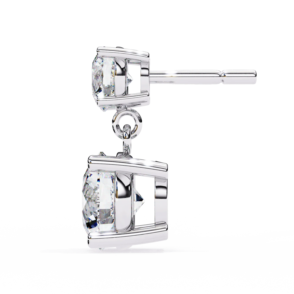 Stellar Drop Round Lab Grown Diamond Earrings - Ophiratbf