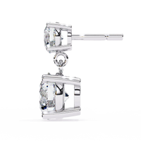 Stellar Drop Round Lab Grown Diamond Earrings - Ophiratbf