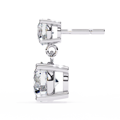 Stellar Drop Round Lab Grown Diamond Earrings