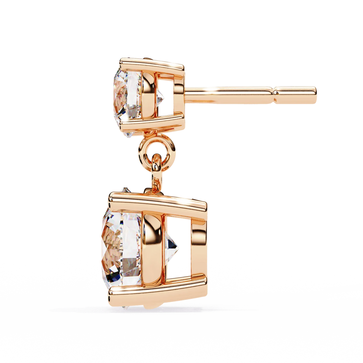 Stellar Drop Round Lab Grown Diamond Earrings - Ophiratbf