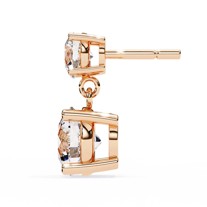 Stellar Drop Round Lab Grown Diamond Earrings
