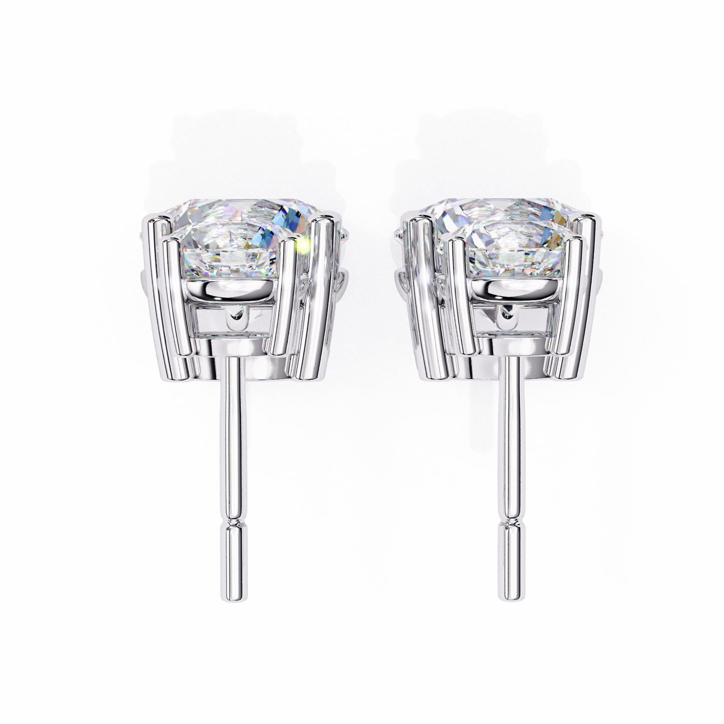 stellar drop round lab grown diamond earrings