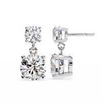 Stellar Drop Round Lab Grown Diamond Earrings - Ophiratbf