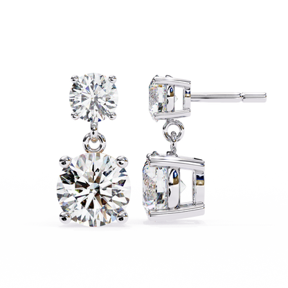 Stellar Drop Round Lab Grown Diamond Earrings
