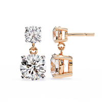 Stellar Drop Round Lab Grown Diamond Earrings - Ophiratbf