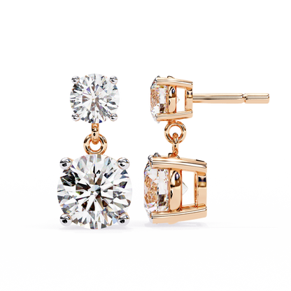 Stellar Drop Round Lab Grown Diamond Earrings