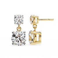 Stellar Drop Round Lab Grown Diamond Earrings - Ophiratbf