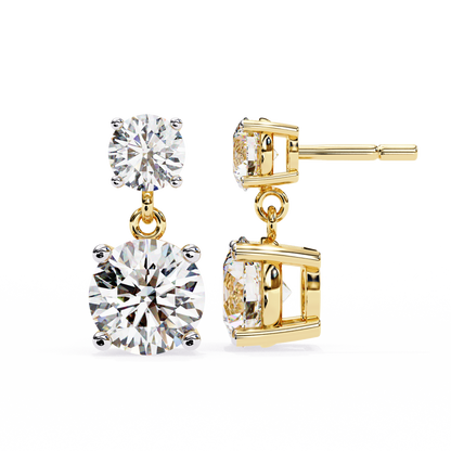 Stellar Drop Round Lab Grown Diamond Earrings