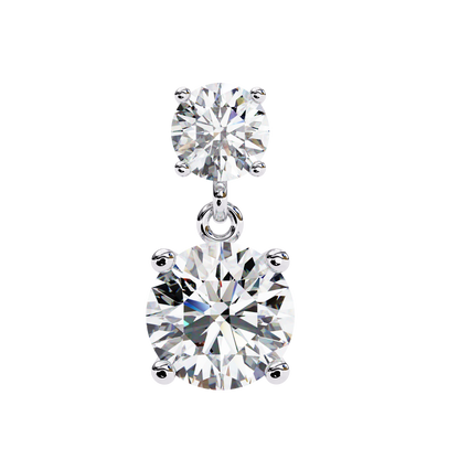 Stellar Drop Round Lab Grown Diamond Earrings