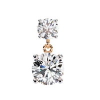 Stellar Drop Round Lab Grown Diamond Earrings - Ophiratbf