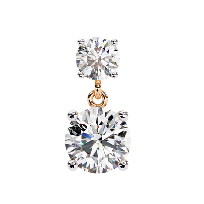 Stellar Drop Round Lab Grown Diamond Earrings