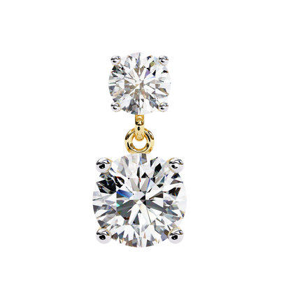 Stellar Drop Round Lab Grown Diamond Earrings