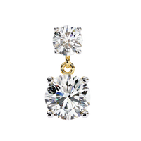 Stellar Drop Round Lab Grown Diamond Earrings - Ophiratbf