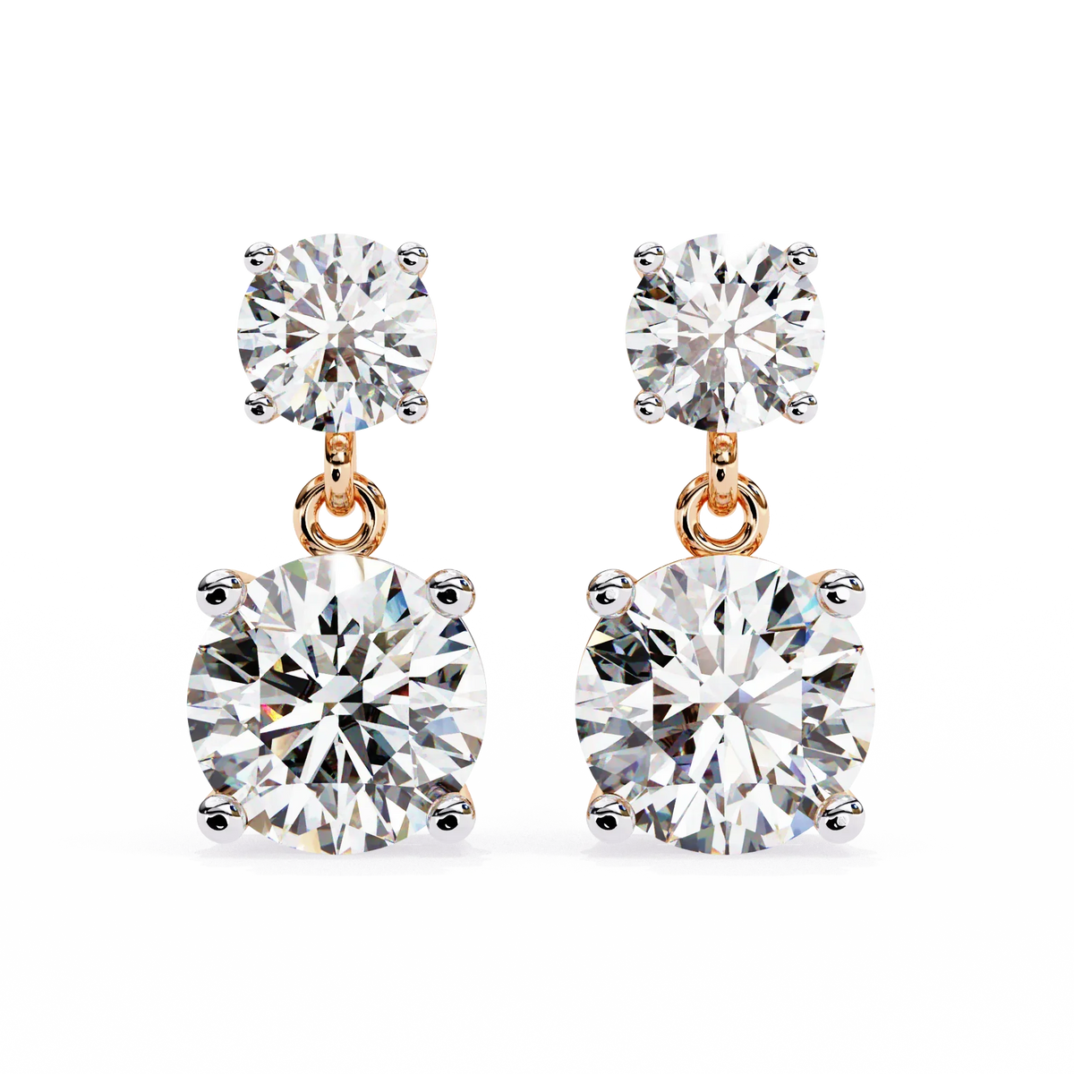Stellar Drop Round Lab Grown Diamond Earrings - Ophiratbf