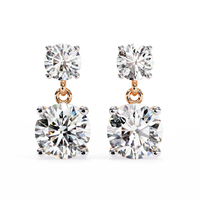 Stellar Drop Round Lab Grown Diamond Earrings - Ophiratbf