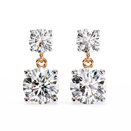 Stellar Drop Round Lab Grown Diamond Earrings