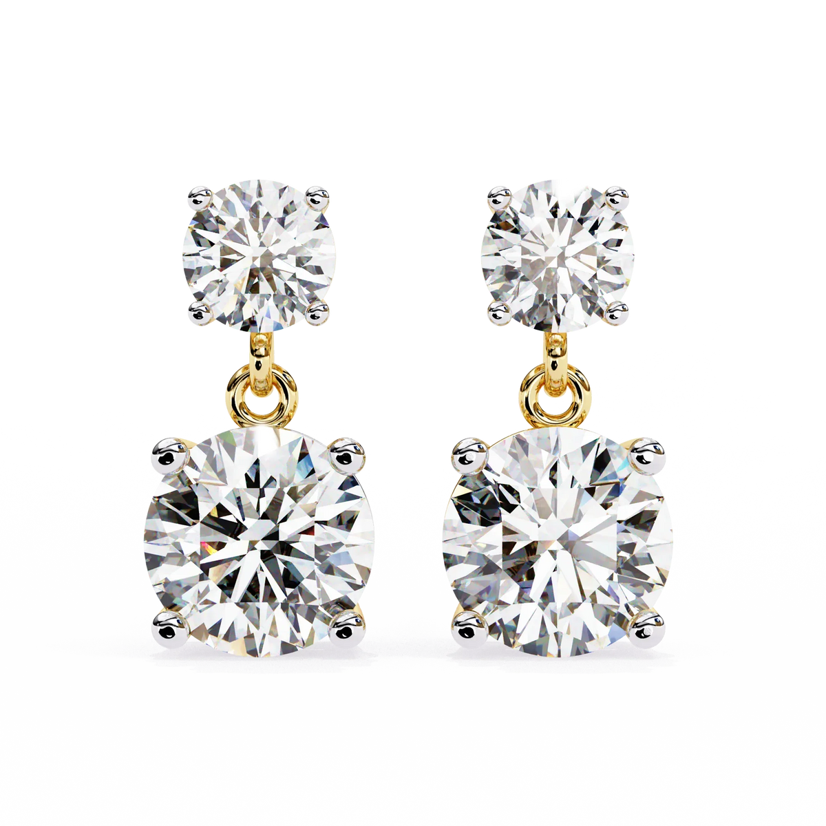 Stellar Drop Round Lab Grown Diamond Earrings - Ophiratbf