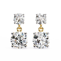 Stellar Drop Round Lab Grown Diamond Earrings - Ophiratbf