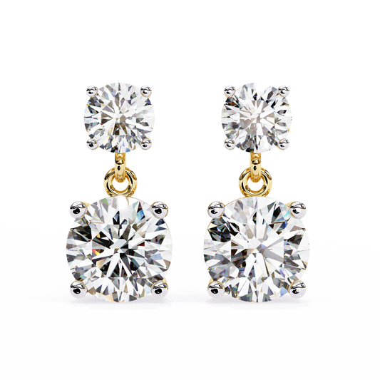 Stellar Drop Round Lab Grown Diamond Earrings