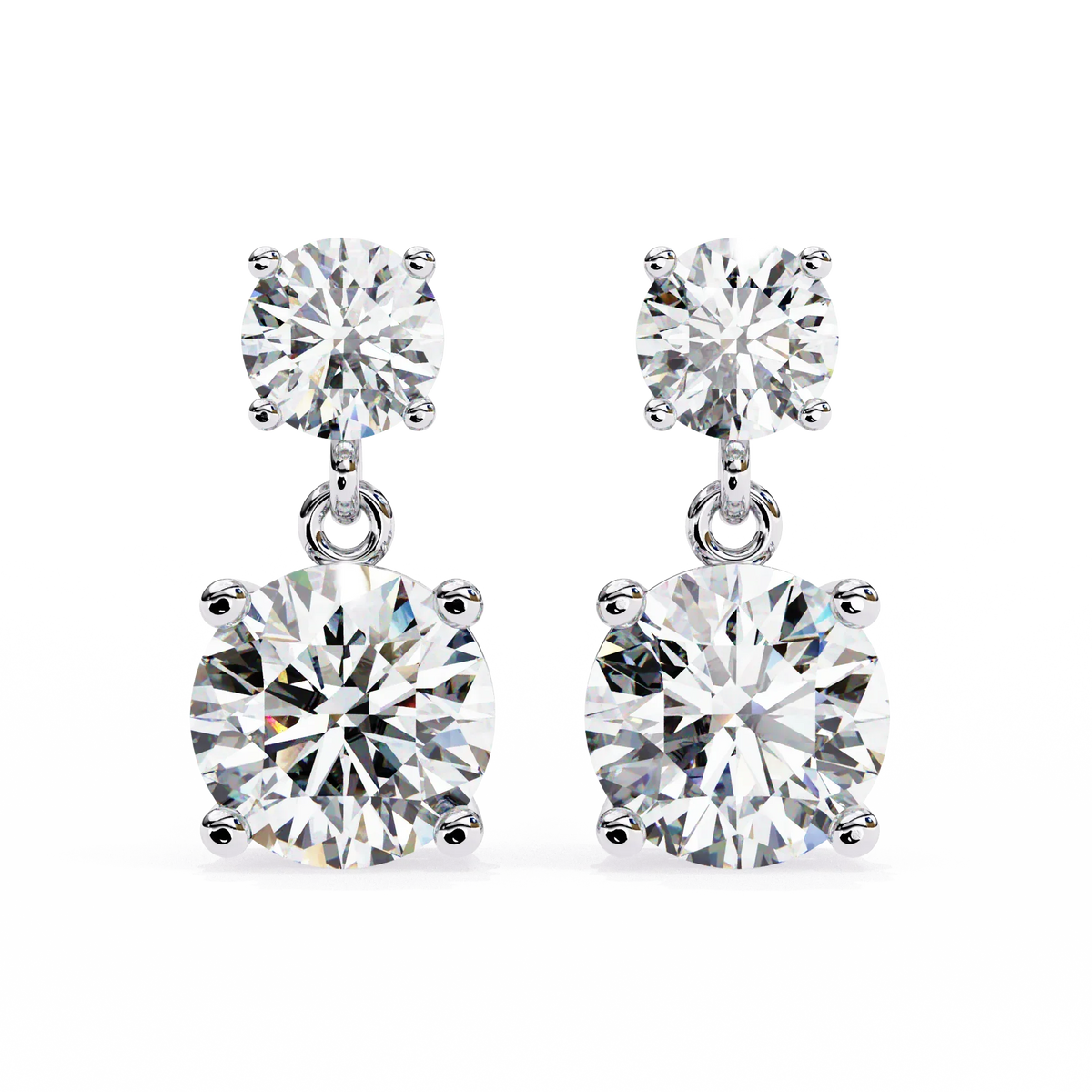 Stellar Drop Round Lab Grown Diamond Earrings - Ophiratbf