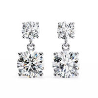 Stellar Drop Round Lab Grown Diamond Earrings - Ophiratbf