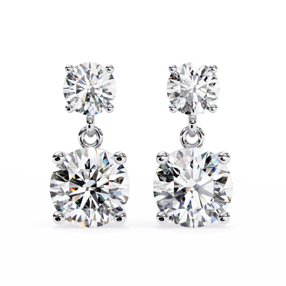 Stellar Drop Round Lab Grown Diamond Earrings