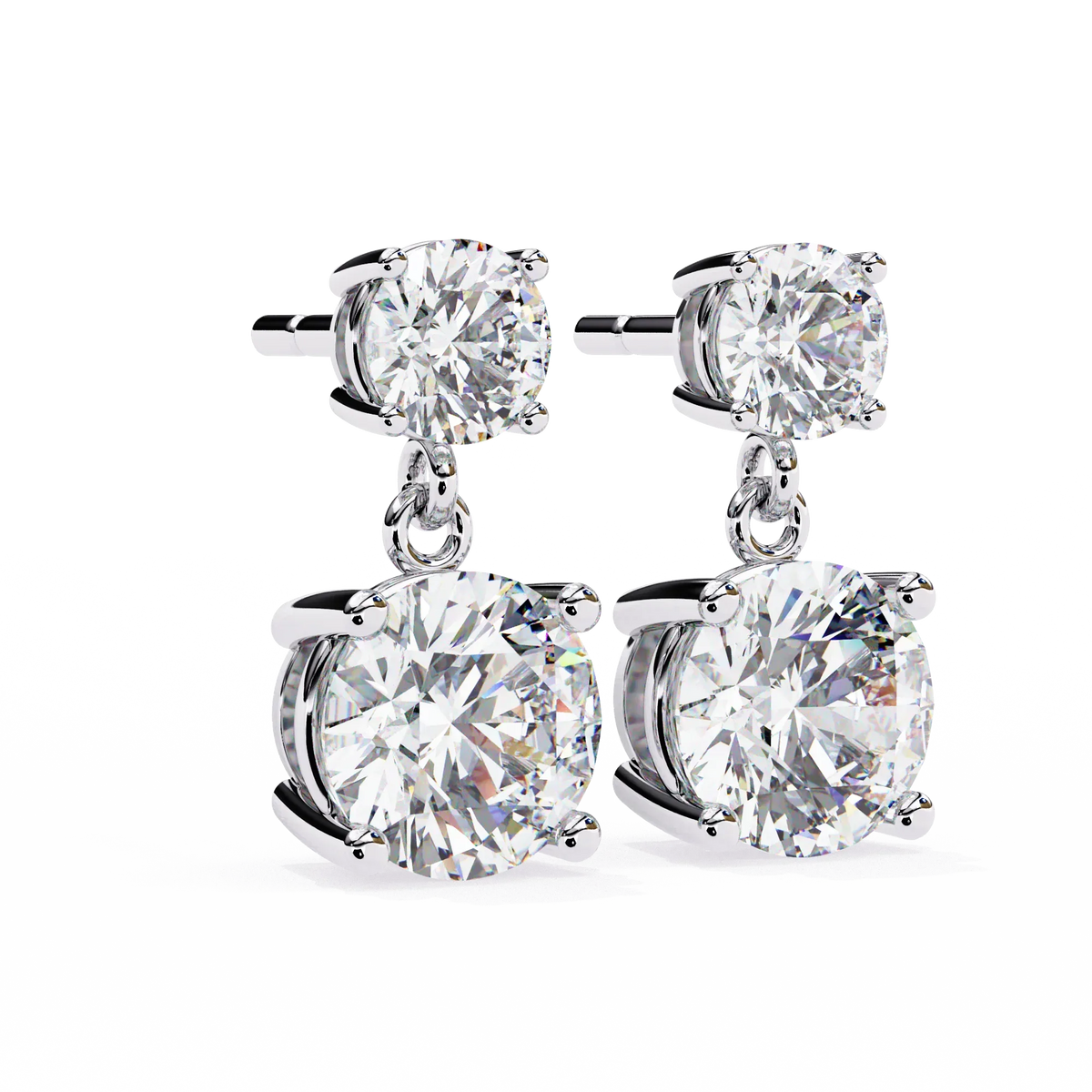 Stellar Drop Round Lab Grown Diamond Earrings - Ophiratbf