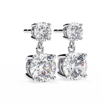 Stellar Drop Round Lab Grown Diamond Earrings - Ophiratbf