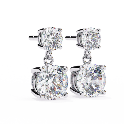 Stellar Drop Round Lab Grown Diamond Earrings