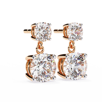 Stellar Drop Round Lab Grown Diamond Earrings - Ophiratbf