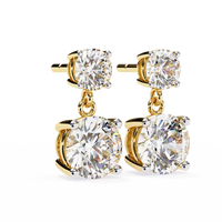 Stellar Drop Round Lab Grown Diamond Earrings - Ophiratbf