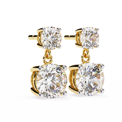 Stellar Drop Round Lab Grown Diamond Earrings