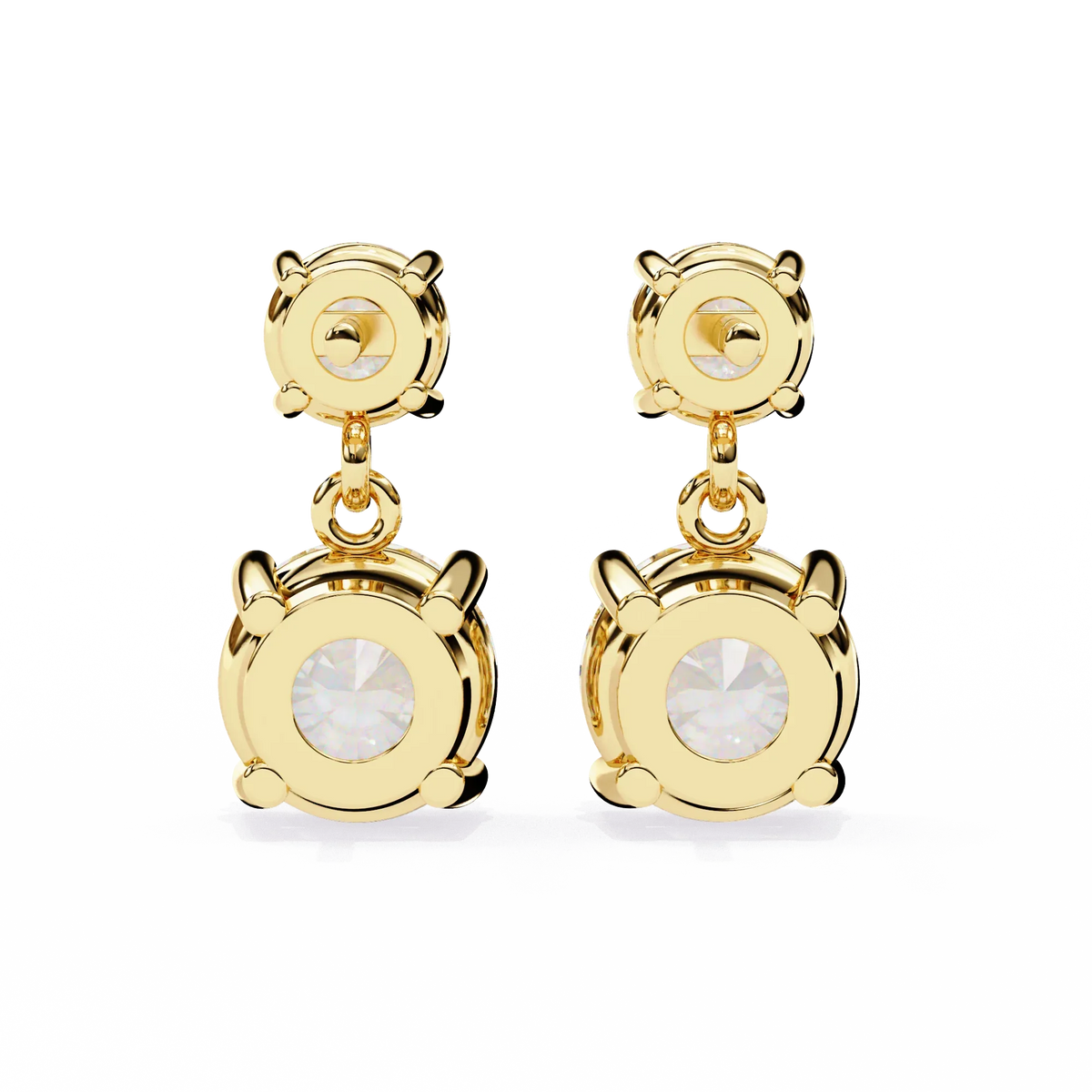 Stellar Drop Round Lab Grown Diamond Earrings - Ophiratbf