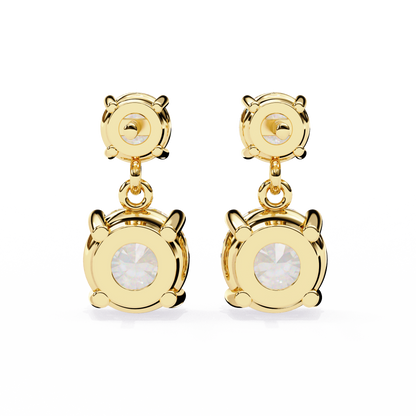 Stellar Drop Round Lab Grown Diamond Earrings
