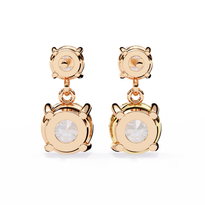 Stellar Drop Round Lab Grown Diamond Earrings