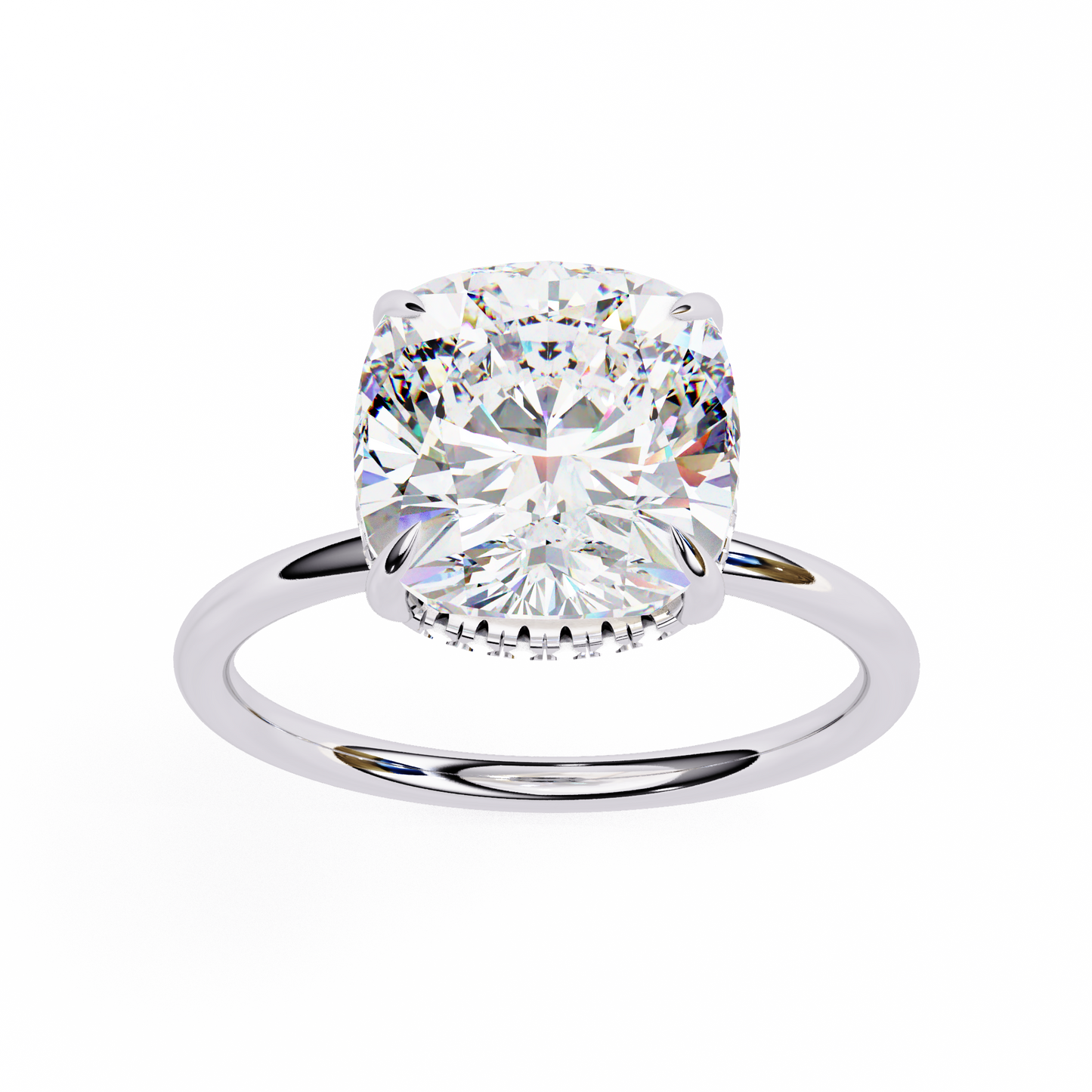elise lab grown diamond cushion classic ring