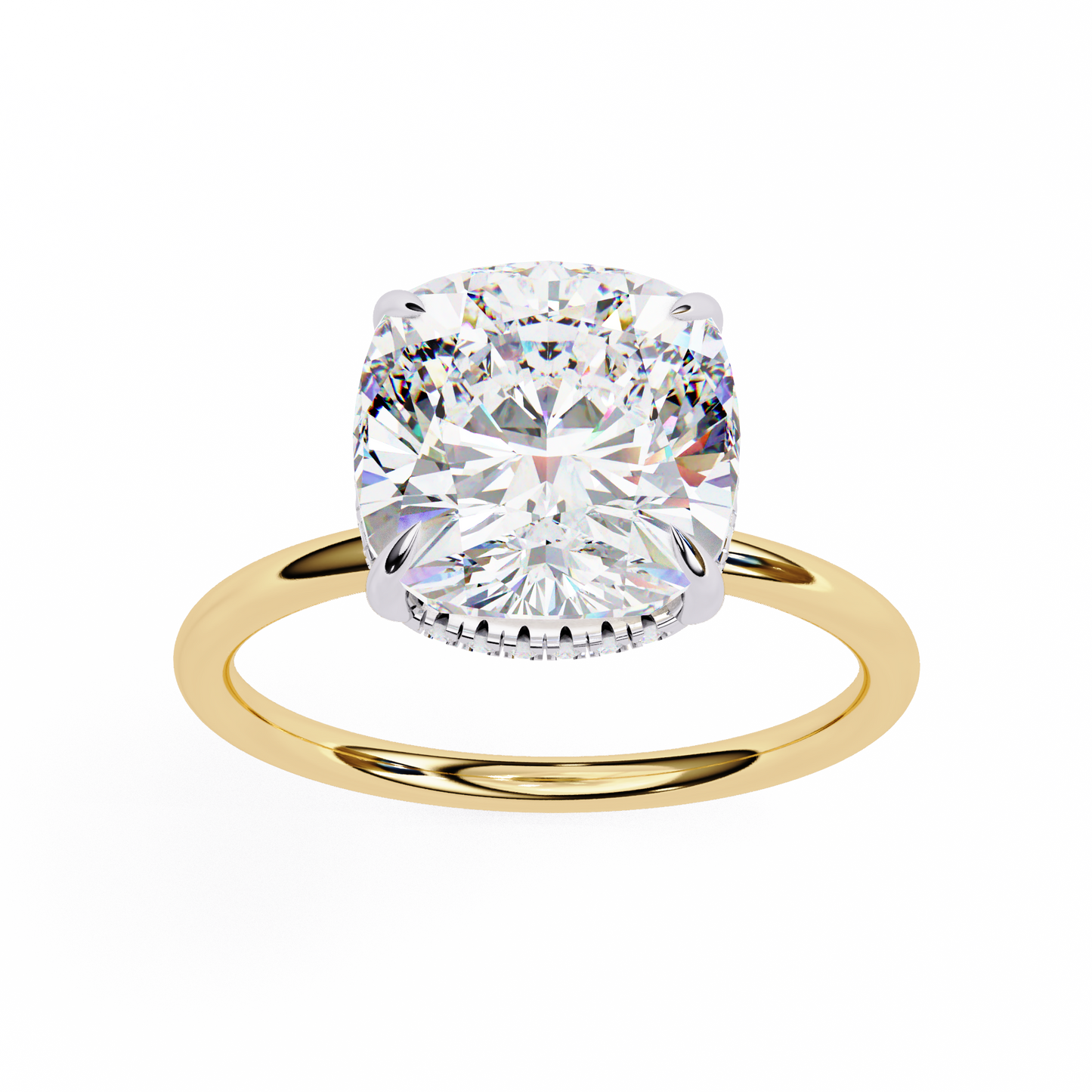 elise lab grown diamond cushion classic ring