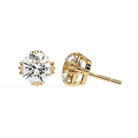 Sunlit Bloom Round Lab Grown Diamond Earrings - Ophiratbf