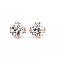 Sunlit Bloom Round Lab Grown Diamond Earrings - Ophiratbf