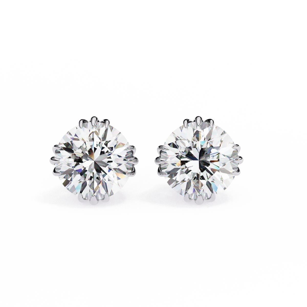 Sunlit Bloom Round Lab Grown Diamond Earrings - Ophiratbf