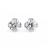 Sunlit Bloom Round Lab Grown Diamond Earrings - Ophiratbf