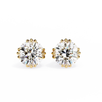 Sunlit Bloom Round Lab Grown Diamond Earrings - Ophiratbf