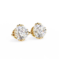 Sunlit Bloom Round Lab Grown Diamond Earrings - Ophiratbf