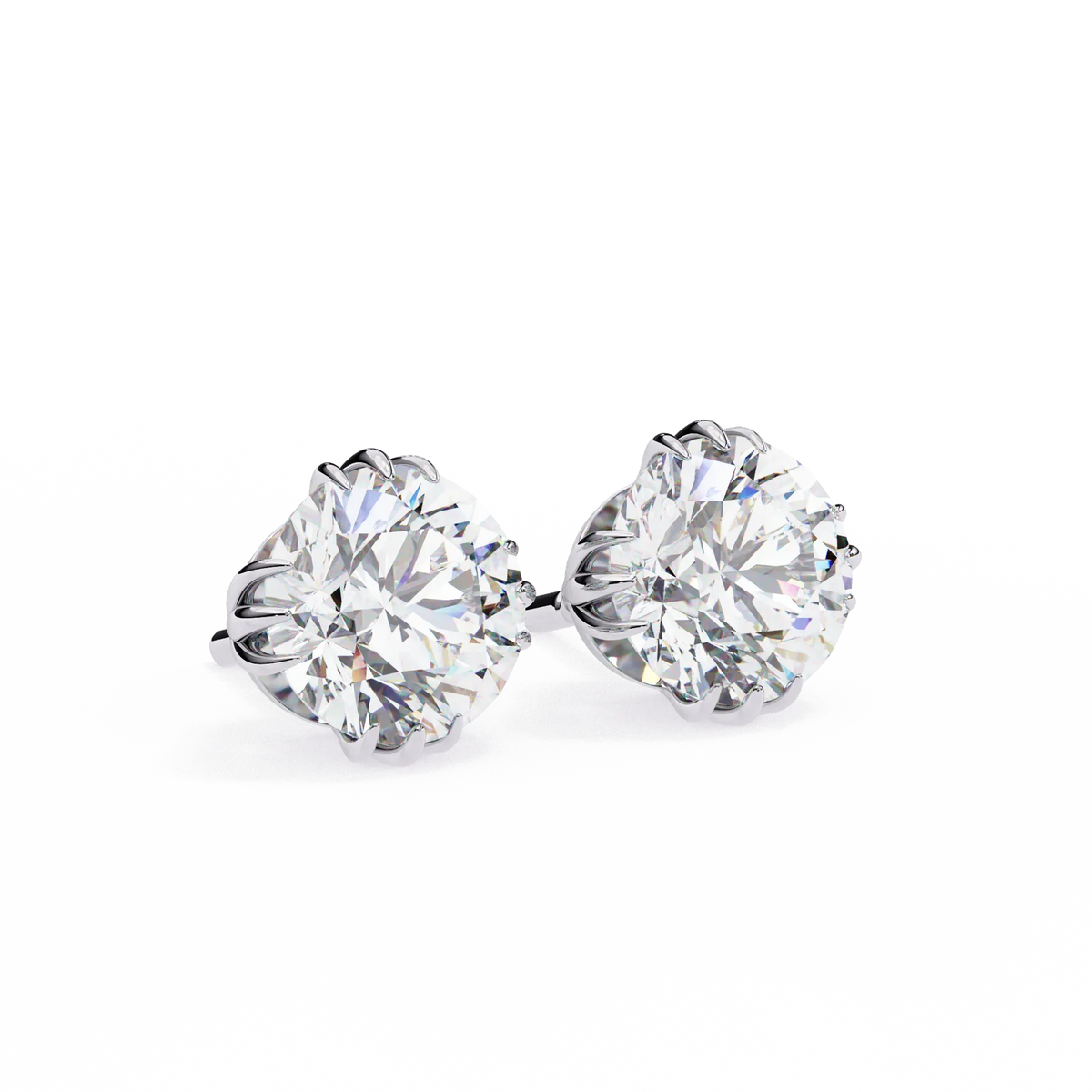 Sunlit Bloom Round Lab Grown Diamond Earrings - Ophiratbf